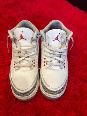 Nike Kids White and Red Air Jordan Sneakers